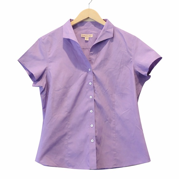 Coldwater Creek Tops - 💜Coldwater Creek Lilac Cotton Button-Up Blouse Petite Large PL ✨